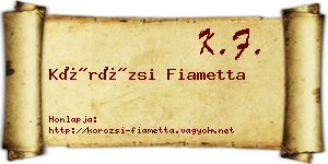 Körözsi Fiametta névjegykártya